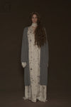 Mutedance 24 Autumn and Winter Wear Scarf Flower Dye Long Dress MD-MD24FW106-hoary